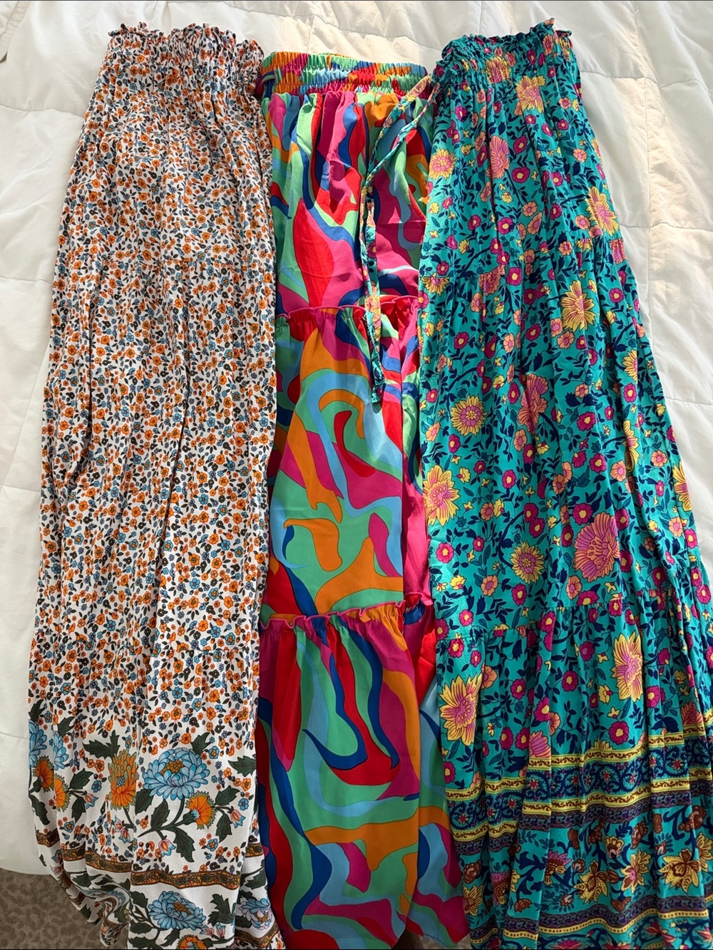 Bohemian Floral & Abstract Maxi Skirt lot of 3- Mixed Colors, size small